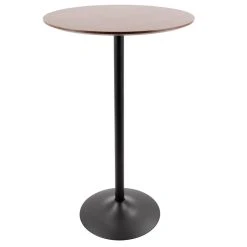 LumiSource Pebble Table Adjusts From Dining To Bar, Walnut And Black