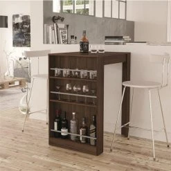 Boahaus Cambridge Modern Wood Bar Table With Wine Storage In Dark Brown -CHAMPRO shop 00618c3d03709bdf 2640 w800 h800 b0 p0