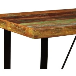 Vida XL International B.V. VidaXL Bar Table Polished 47.2" Steel Solid Reclaimed Wood Bistro Pub Dining -CHAMPRO shop 01117c830ec74a5e 0034 w800 h800 b1 p0