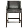 Castaic Stool By Kosas Home, Charcoal Gray, Counter Height