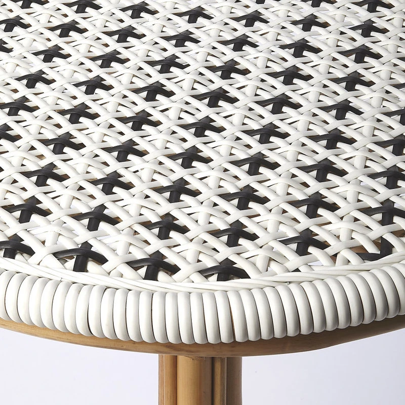 Butler Specialty Company Butler Tenor White & Black Rattan Bistro Table 6 Butler Specialty Company Butler Tenor White & Black Rattan Bistro Table - Image 6