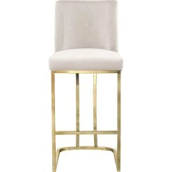 Meridian Furniture Heidi Velvet Counter Stool, Cream -CHAMPRO shop 033110650274148e 4967 w800 h800 b1 p0