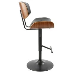 LumiSource Lombardi Adjustable Barstool, Walnut And Black -CHAMPRO shop 0381d2f0097d360f 1453 w800 h800 b1 p0