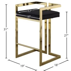 Meridian Furniture Ezra Counter Stool, Set Of 2, Black Velvet, Gold Base -CHAMPRO shop 04018c54027418bd 6014 w800 h800 b1 p0