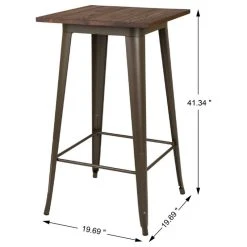 Glitzhome 41.34"H Steel Bar Table With Solid Wood Top -CHAMPRO shop 04b127f40e4f8e97 1263 w800 h800 b1 p0