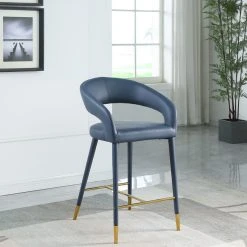Meridian Furniture Destiny Counter Stool, Navy, Faux Leather -CHAMPRO shop 06a1bad1018ef02e 1900 w800 h800 b0 p0