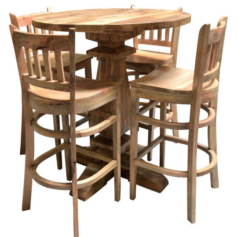 Rustic Home Interiors Round Bar Height Mango Table 2 Rustic Home Interiors Round Bar Height Mango Table - Image 2