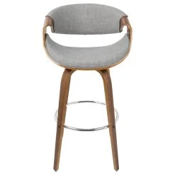 LumiSource Curvini Barstool, Walnut Wood And Gray, Set Of 2 -CHAMPRO shop 0751643f0c4f35de 1974 w800 h800 b1 p0