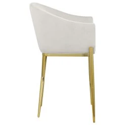Meridian Furniture Xavier Velvet Upholstered Counter Height Stool, Cream, Gold Finish -CHAMPRO shop 07918bb000870103 1655 w800 h800 b1 p0