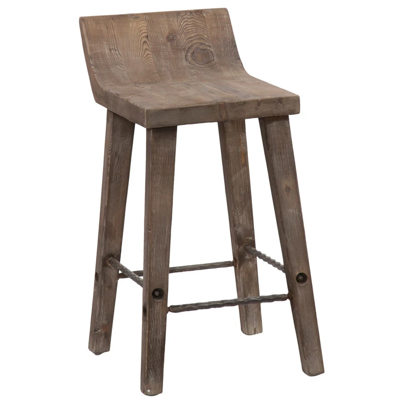 Kosas Home Reagan Low Back Stool, Rustic Brown, Counter Stool 1 Kosas Home Reagan Low Back Stool, Rustic Brown, Counter Stool