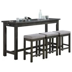 Domain Industries Inc. Lexicon Connected 4 Piece Wood Counter Height Dining Set In Brownish Gray -CHAMPRO shop 09914d5700806c8e 3208 w800 h800 b1 p0
