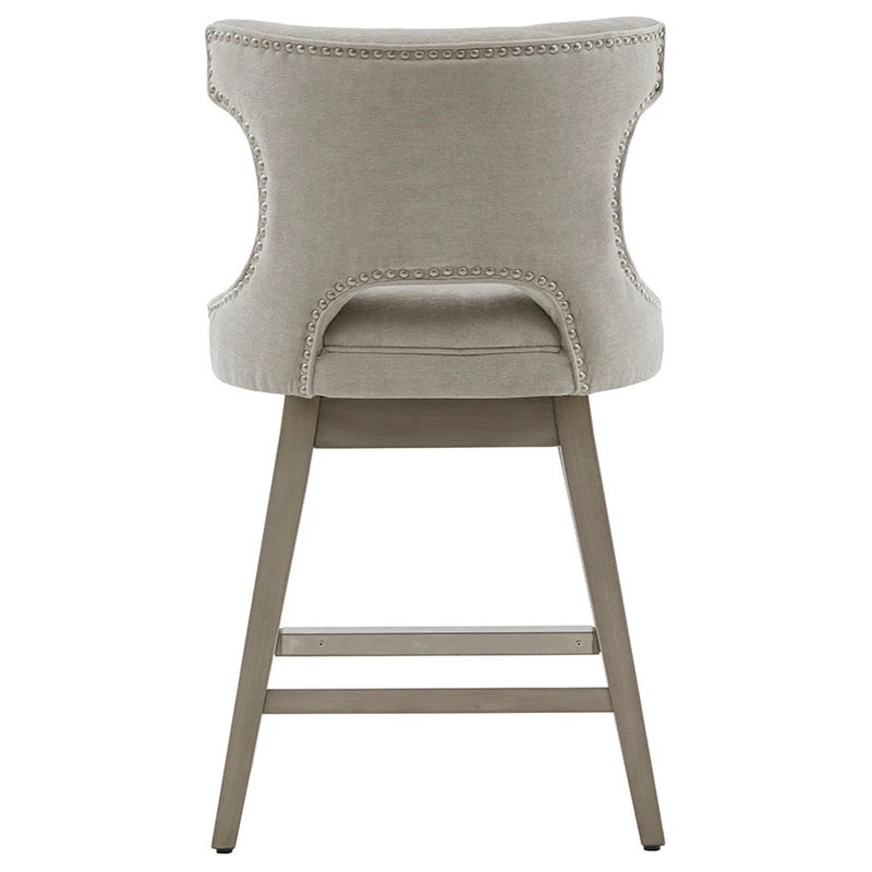Olliix Madison Park Emmett 25.75" Swivel Counter Stool, Light Grey 7 Olliix Madison Park Emmett 25.75" Swivel Counter Stool, Light Grey - Image 7