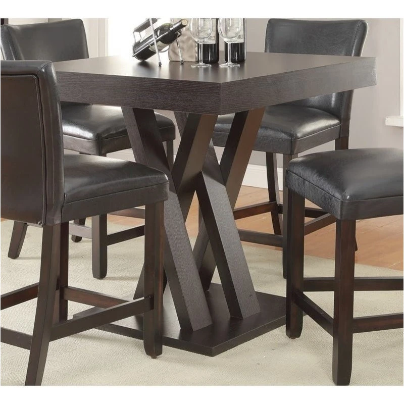 Coaster Home Furnishings Coaster Mannes Square Counter Height Dining Table In Cappuccino 2 Coaster Home Furnishings Coaster Mannes Square Counter Height Dining Table In Cappuccino - Image 2