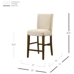 New Pacific Direct Inc. Levi Fabric Counter Stool, Summit Linen -CHAMPRO shop 0a9111fa0f77f242 0338 w800 h800 b1 p0