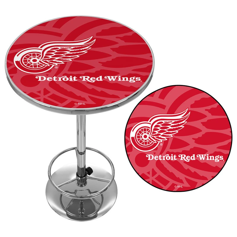 Trademark Gameroom NHL Chrome Pub Table, Watermark, Detroit Redwings 2 Trademark Gameroom NHL Chrome Pub Table, Watermark, Detroit Redwings - Image 2
