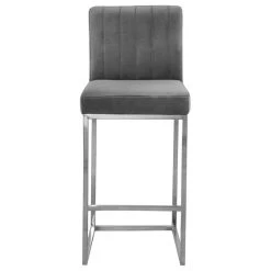 Meridian Furniture Giselle Velvet Counter Stool, Gray, Chrome Base -CHAMPRO shop 0bf1ce1d02741388 4811 w800 h800 b1 p0