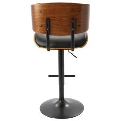 LumiSource Lombardi Adjustable Barstool, Walnut And Black -CHAMPRO shop 0fb1a3db097d360c 1453 w800 h800 b1 p0