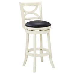 Boraam Industries, Inc. Florence Swivel Bar Stool, Distressed Ivory