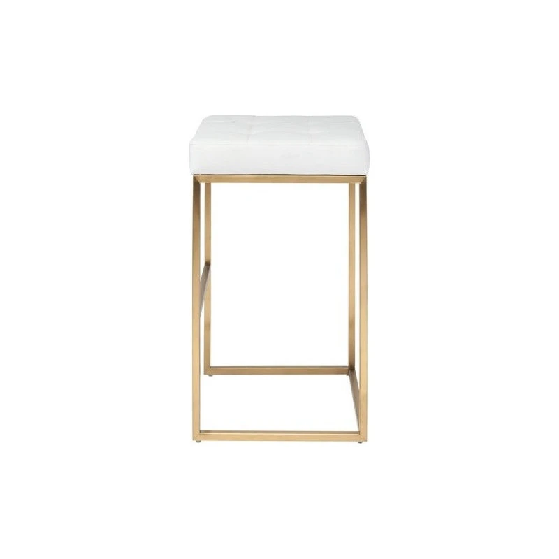 Nuevo Chi Stool, Seat: White, Frame: Brushed Gold, Bar Height 3 Nuevo Chi Stool, Seat: White, Frame: Brushed Gold, Bar Height - Image 3