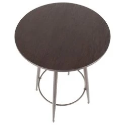 LumiSource Clara Round Bar Table, Antique Metal, Espresso Bamboo -CHAMPRO shop 113197640c4f3db5 5877 w800 h800 b1 p0