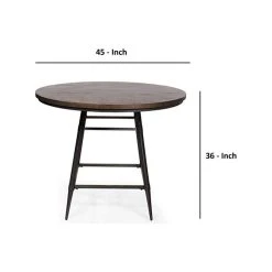 Benjara 45" Modern Solid Wood And Metal Counter Height Table In Brown -CHAMPRO shop 12111df900542d97 1083 w800 h800 b1 p0