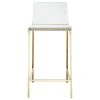 Plata Import LLC Paige Acrylic Bar Stool, Gold Legs