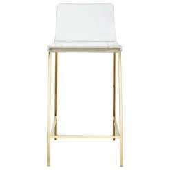 Plata Import LLC Paige Acrylic Bar Stool, Gold Legs