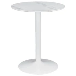 Coaster Home Furnishings Coaster Arkell Round Pedestal Counter Height Table In White