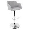 LumiSource Daniella Adjustable Height Barstool, Light Gray