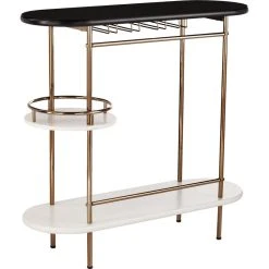 SEI Furniture Dagney Wine/ Bar Table With Glassware Storage - Black