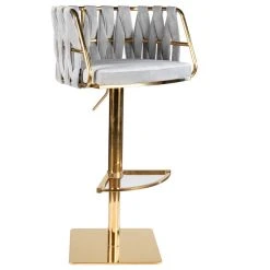 Statements By J Milano Adjustable Swivel Bar Chair Stool, Gold