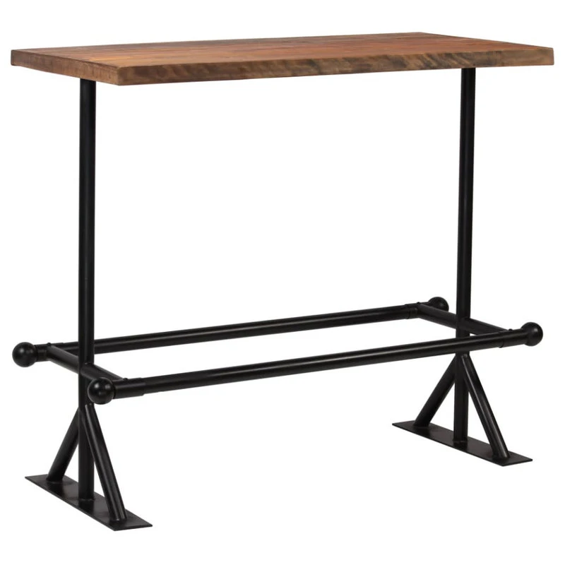 Vida XL International B.V. VidaXL Bar Table Solid Reclaimed Wood Dark Brown 47.2"x23.6"x42.1" Wood Table 10 Vida XL International B.V. VidaXL Bar Table Solid Reclaimed Wood Dark Brown 47.2"x23.6"x42.1" Wood Table - Image 10