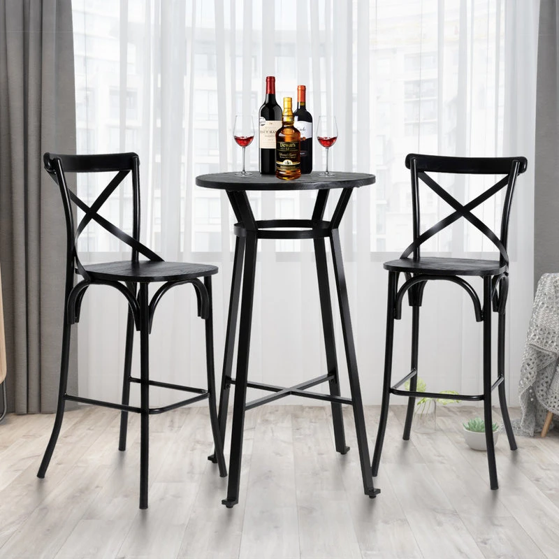 Glitzhome 3 Piece Pub Table And Bar Chair Set 14 Glitzhome 3 Piece Pub Table And Bar Chair Set - Image 14