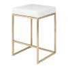 Nuevo Chi Counter Stool In Gold Finish, White