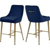 Meridian Furniture Owen Velvet Stool, Set Of 2, Navy