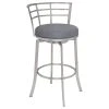 Armen Living Viper Gray PU Upholstery Stool, Counter Height