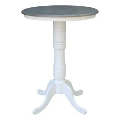 International Concepts 30" Round Solid Wood Gray Table-Bar Height -CHAMPRO shop 1be187b60f813c9a 6153 w800 h800 b1 p0