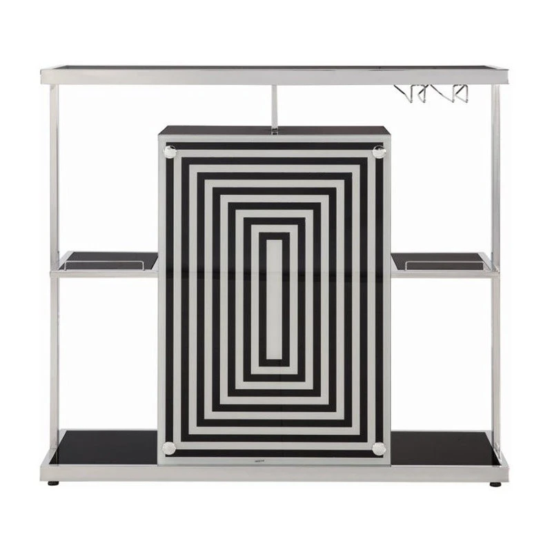 Coaster Home Furnishings Coaster Contemporary Bar Unit In Glossy Black 2 Coaster Home Furnishings Coaster Contemporary Bar Unit In Glossy Black - Image 2