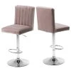 Meridian Furniture Joel Velvet Adjustable Stool, Set Of 2, Pink
