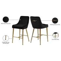 Meridian Furniture Owen Velvet Stool, Set Of 2, Black -CHAMPRO shop 1d7113b80274124d 4299 w800 h800 b1 p0