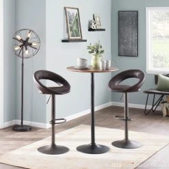 LumiSource Pebble Table Adjusts From Dining To Bar, Walnut And Black -CHAMPRO shop 1d71bd600c61f5d9 5796 w800 h800 b0 p0