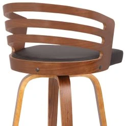 Armen Living Jayden Swivel Stool With Faux Leather And Walnut Veneer, Brown, Counterstool -CHAMPRO shop 1e11a9700acb946c 8788 w800 h800 b1 p0