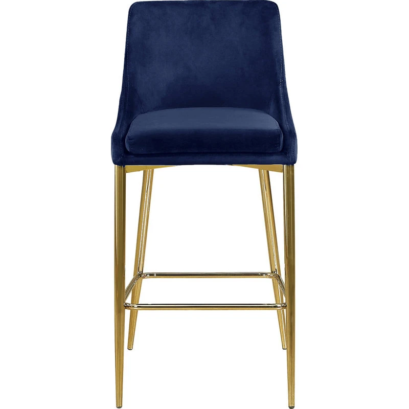 Meridian Furniture Karina Velvet Stool, Set Of 2, Navy, Gold Base 7 Meridian Furniture Karina Velvet Stool, Set Of 2, Navy, Gold Base - Image 7