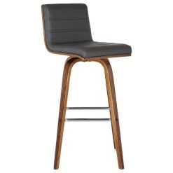 Armen Living Vienna Contemporary Swivel Bar Stool, Bar Height, Gray