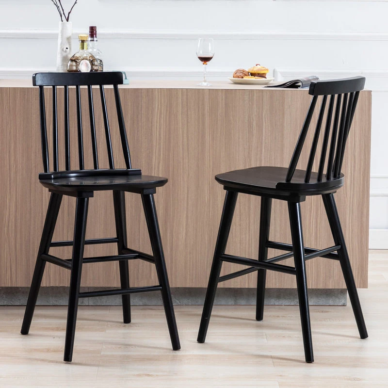 Duhome Elegant Lifestyle Set Of 2 Spindle Wood Counter Stools 3 Duhome Elegant Lifestyle Set Of 2 Spindle Wood Counter Stools - Image 3