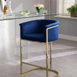 Meridian Furniture Donatella Velvet Stool, Navy -CHAMPRO shop 21b19eff0dd706d4 0326 w800 h800 b0 p0