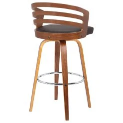 Armen Living Jayden Swivel Stool With Faux Leather And Walnut Veneer, Brown, Counterstool -CHAMPRO shop 2291bc510acb946b 8788 w800 h800 b1 p0