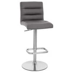 Zuri Furniture Lush Adjustable Height Swivel Bar Stool - Trumpet Base, Slate