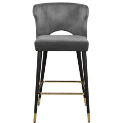 Meridian Furniture Kelly Velvet Stool, Set Of 2, Gray -CHAMPRO shop 25811fd40274173b 7426 w800 h800 b1 p0