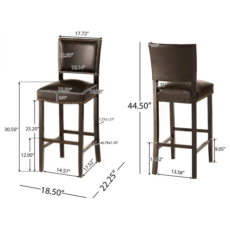 GDFStudio William Contemporary Bonded Leather Barstools, Set Of 2 3 GDFStudio William Contemporary Bonded Leather Barstools, Set Of 2 - Image 3